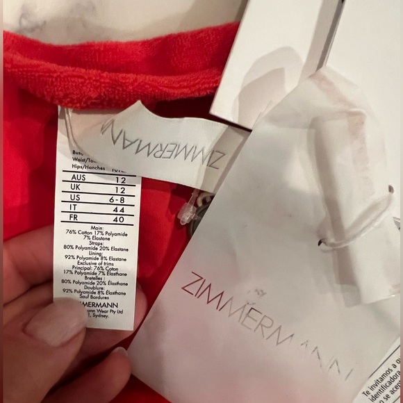 Zimmermann red terry bikini. NWT. Designer size 2. Fits US size 6-8. - Picture 8 of 9